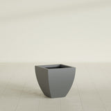 Lima Tapered Square Planter in Matte Gunmetal, 16", shown empty