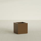 Montroy Cube Planter in Metallic Bronze, 20", shown empty