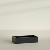 Antwerp Rectangular Planter in Matte Black, 48"L × 24"D × 12"H, shown empty