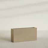 Hollywood Narrow Rectangular Planter in Gloss Metallic Gold, 48"L × 12"D × 24"H, shown empty