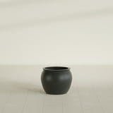 Shanghai Fishbowl Planter in Matte Charcoal, 16", shown empty
