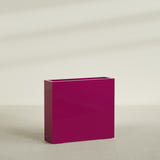 Amesbury Narrow Rectangular Planter in Gloss Eggplant, 36"L × 10"D × 32"H, shown empty