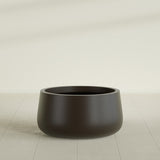 Short Hayden Bowl Planter in Matte Dark Brown, 20"D × 10"H, shown empty