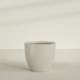 Wannsee Round Planter in Satin Beige, 44"D × 39"H, shown empty