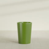 Tegel Round Tapered Planter in Satin Green, 22"D × 30"H, shown empty