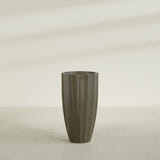 San Jose Tall Fluted Planter in Matte Bronze, 22"D × 40"H, shown empty