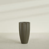 San Jose Tall Fluted Planter in Matte Bronze, 22"D × 40"H, shown empty