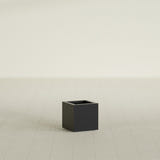 Montroy Cube Planter in Matte Black, 12", shown empty