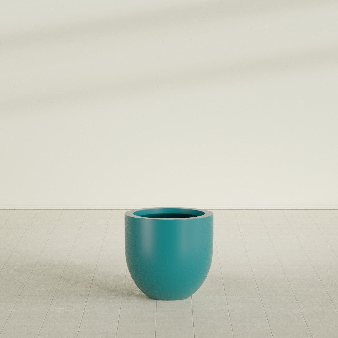 Alzira Bowl Planter in Satin Seafoam Green, 23"D × 22"H, shown empty