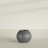 Globe Planter in Matte Gunmetal, 24"D × 19"H, shown empty