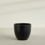 Wannsee Round Planter in Matte Black, 44"D × 39"H, shown empty