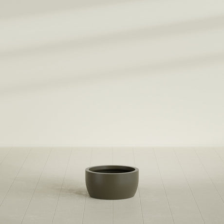 Casablanca Bowl Planter in Matte Bronze, 20"D × 10"H, shown empty