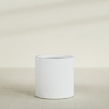 Rio Grande Cylinder Planter in Gloss Bright White, 22"D × 22"H, shown empty