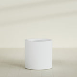 Rio Grande Cylinder Planter in Gloss Bright White, 22"D × 22"H, shown empty