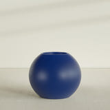 Globe Planter in Matte Cobalt Blue, 36"D × 30"H, shown empty