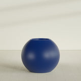 Globe Planter in Matte Cobalt Blue, 36"D × 30"H, shown empty