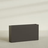 Delray Rectangular Planter in Matte Dark Brown, 60"L × 12"D × 32"H, shown empty