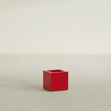 Montroy Cube Planter in Gloss Red, 12", shown empty