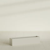 Monaco Rectangle Planter in Satin Beige, 32"L, shown empty