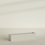 Monaco Rectangle Planter in Satin Beige, 32"L, shown empty