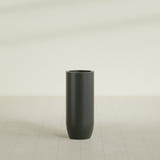 Saint Tropez Bullet Round Planter in Matte Charcoal, 16"D × 38"H, shown empty