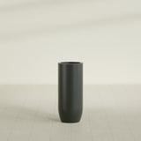 Saint Tropez Bullet Round Planter in Matte Charcoal, 16"D × 38"H, shown empty