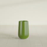 Hayden Urn Planter in Satin Green, 18"D × 29"H, shown empty