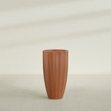 San Jose Tall Fluted Planter in Matte Terra Cotta, 22"D × 40"H, shown empty