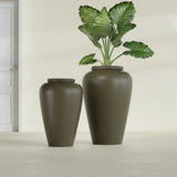 Barà Jar fiberglass planter in Matte Bronze, size range, in a sunlit interior