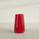 Saigon Tapered Round Planter in Gloss Red, 16"D × 36"H, shown empty