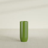 Saint Tropez Bullet Round Planter in Satin Green, 16"D × 38"H, shown empty
