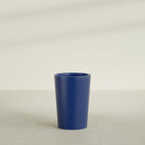 Tegel Round Tapered Planter in Matte Cobalt Blue, 18"D × 26"H, shown empty