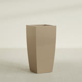 Toulan Tapered Square Planter in Gloss Metallic Gold, 20"W × 42"H, shown empty