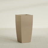 Toulan Tapered Square Planter in Gloss Metallic Gold, 20"W × 42"H, shown empty