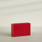 Milano Narrow Rectangular Planter in Gloss Red, 36"L × 10"D × 24"H, shown empty