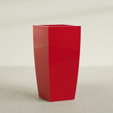 Toulan Tapered Square Planter in Gloss Red, 23"W × 48"H, shown empty