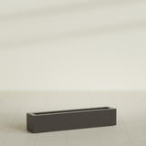 Salon Box Planter in Matte Dark Brown, 42" Long, shown empty