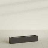 Salon Box Planter in Matte Dark Brown, 42" Long, shown empty