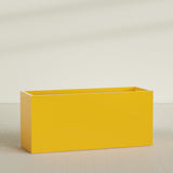 Brisbane Rectangular Planter in Gloss Saffron, 72"L × 24"D × 32"H, shown empty