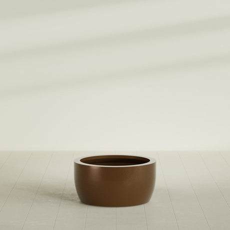 Casablanca Bowl Planter in Metallic Bronze, 30"D × 15"H, shown empty