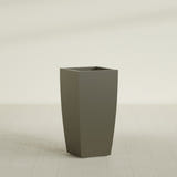 Toulan Tapered Square Planter in Matte Bronze, 18"W × 36"H, shown empty