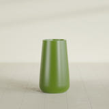 Saigon Tapered Round Planter in Satin Green, 16"D × 36"H, shown empty