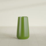 Saigon Tapered Round Planter in Satin Green, 16"D × 36"H, shown empty