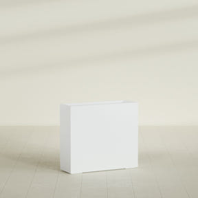Delray Rectangular Planter in Matte Bright White, 36"L × 12"D × 32"H, shown empty