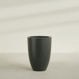 Brannan Tapered Round Planter in Matte Charcoal, 30"D × 41"H, shown empty