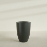 Brannan Tapered Round Planter in Matte Charcoal, 30"D × 41"H, shown empty