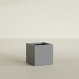 Montroy Cube Planter in Matte Gunmetal, 20", shown empty