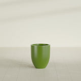 Valencia Tapered Round Planter in Satin Green, 15"D × 18"H, shown empty