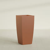 Toulan Tapered Square Planter in Matte Terra Cotta, 20"W × 42"H, shown empty