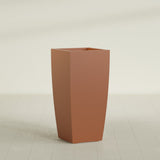 Toulan Tapered Square Planter in Matte Terra Cotta, 20"W × 42"H, shown empty